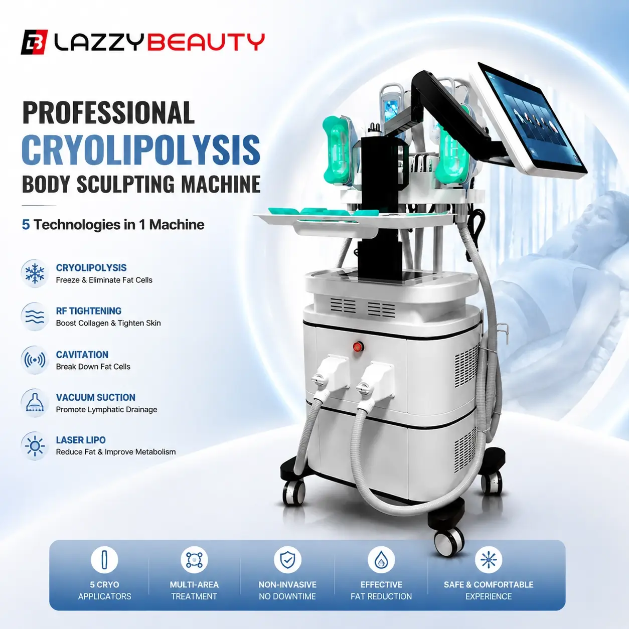 Lazzybeauty Professional Cryolipolysis Body Sculpting Machine