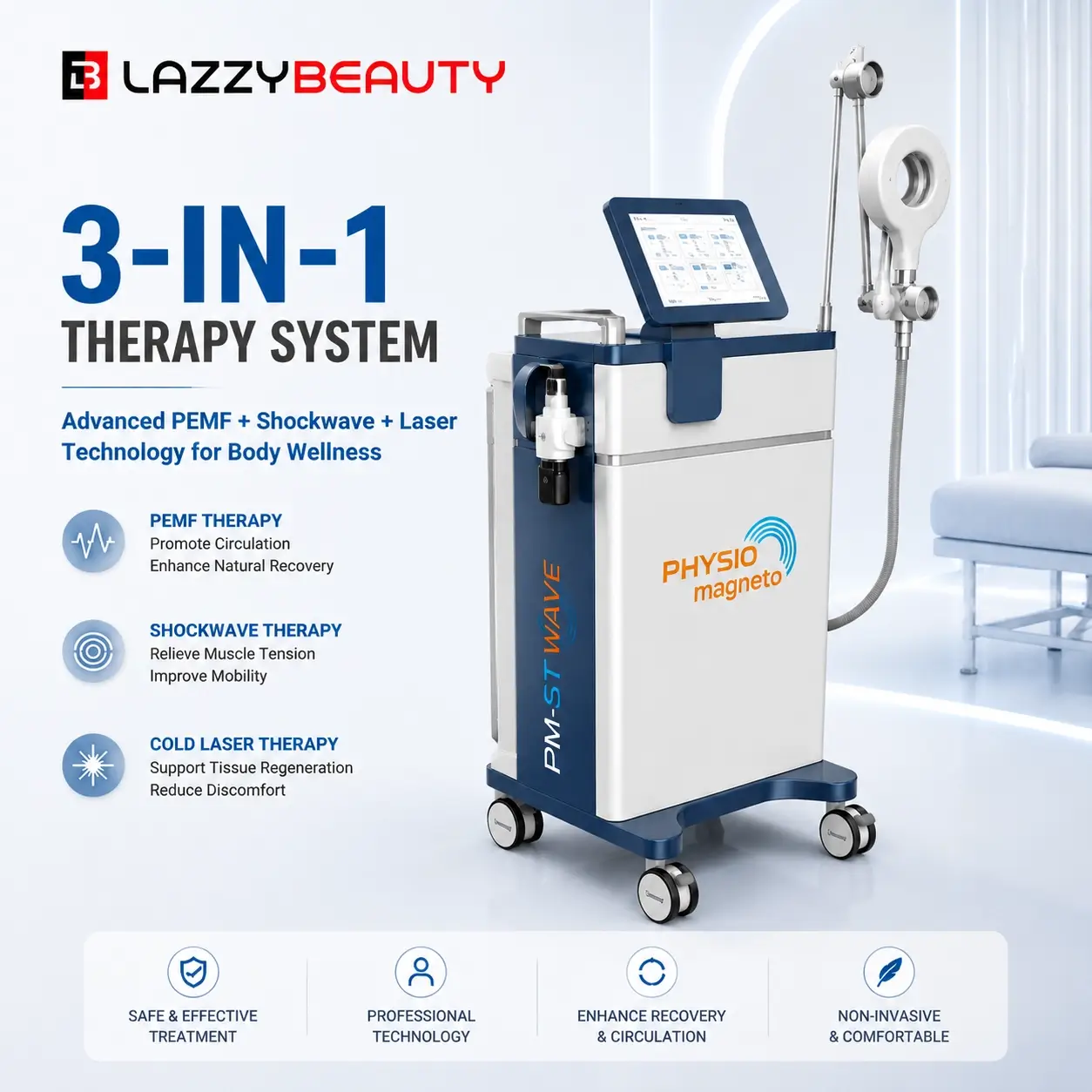 Lazzybeauty Professional PEMF Therapy Machine