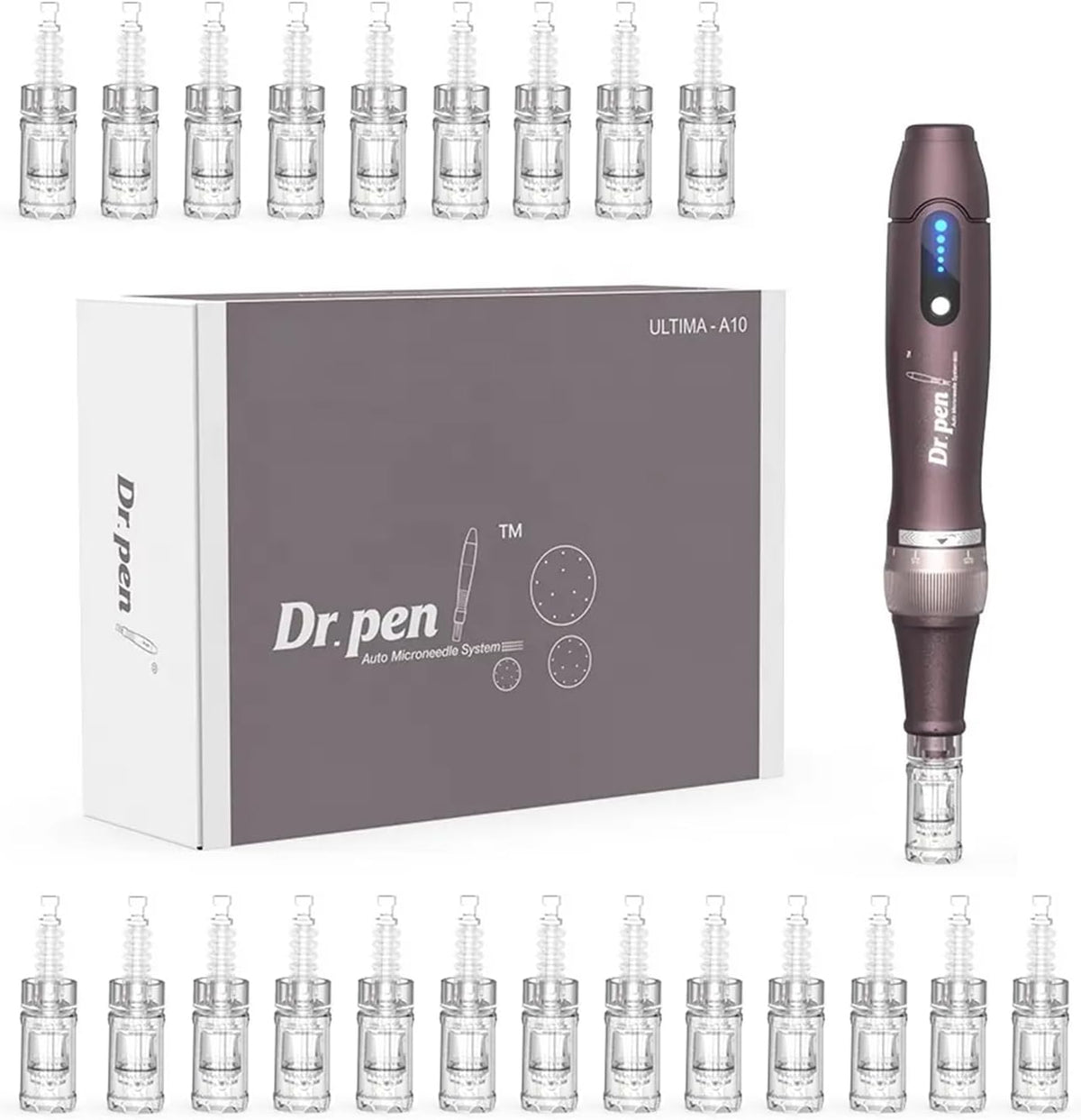 Dr.pen A10 with 12x 12Pin & 10x 36Pin Needle Cartridges