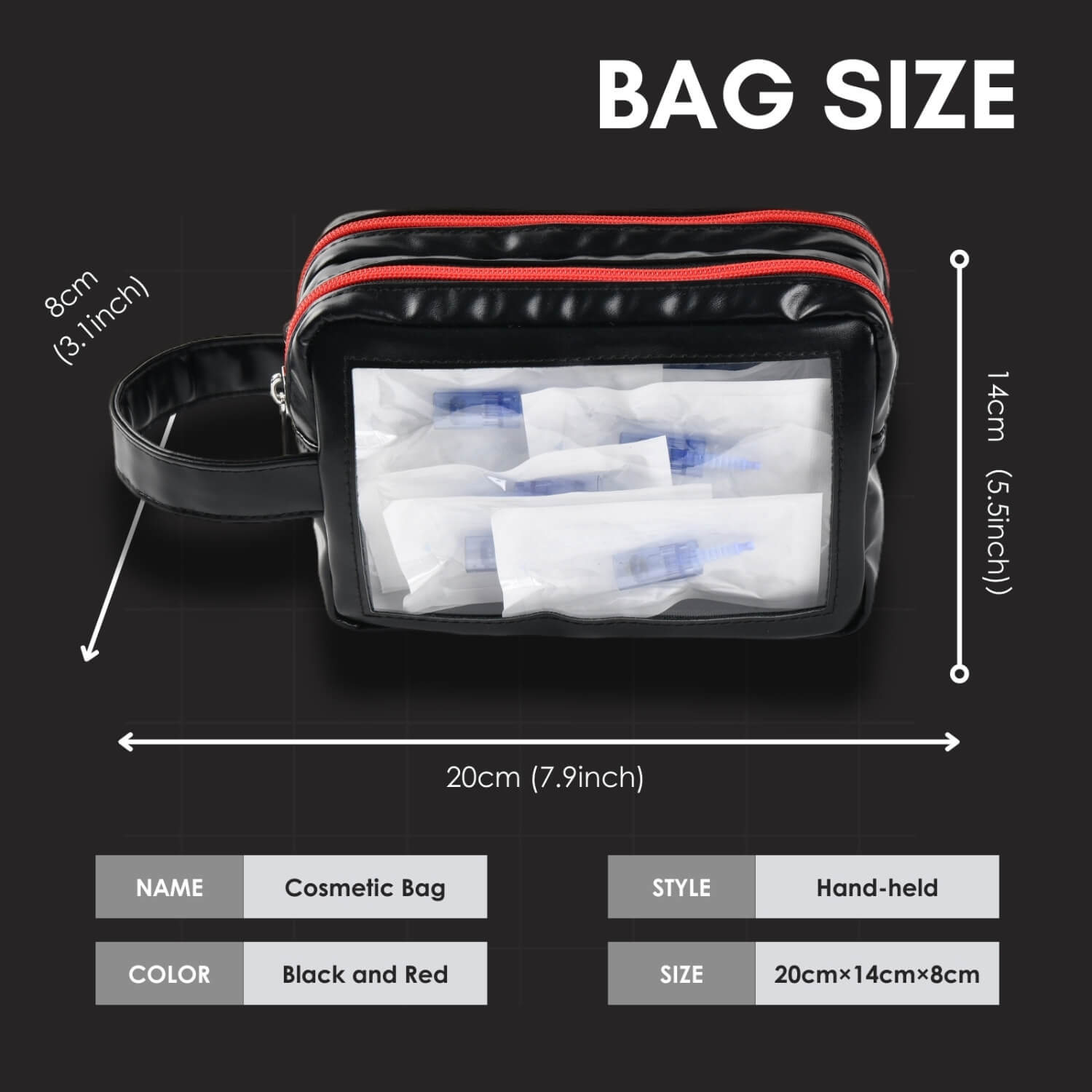 2-layer Customized Microneedling Pen Bag for Dr.pen (Black)