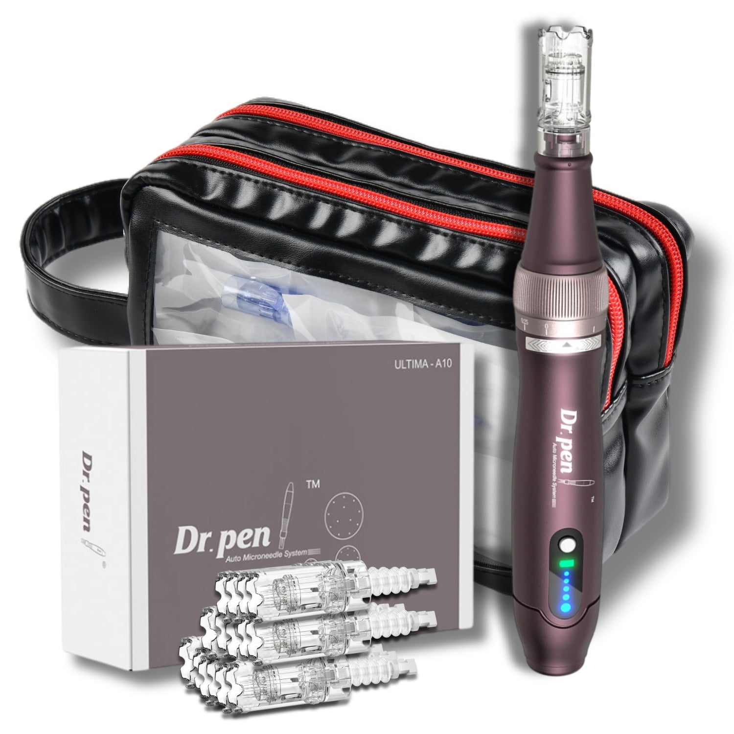 Dr.Pen A10 Pro with 10x 12Pin & 8x NANO-R Cartridges & Black Bag