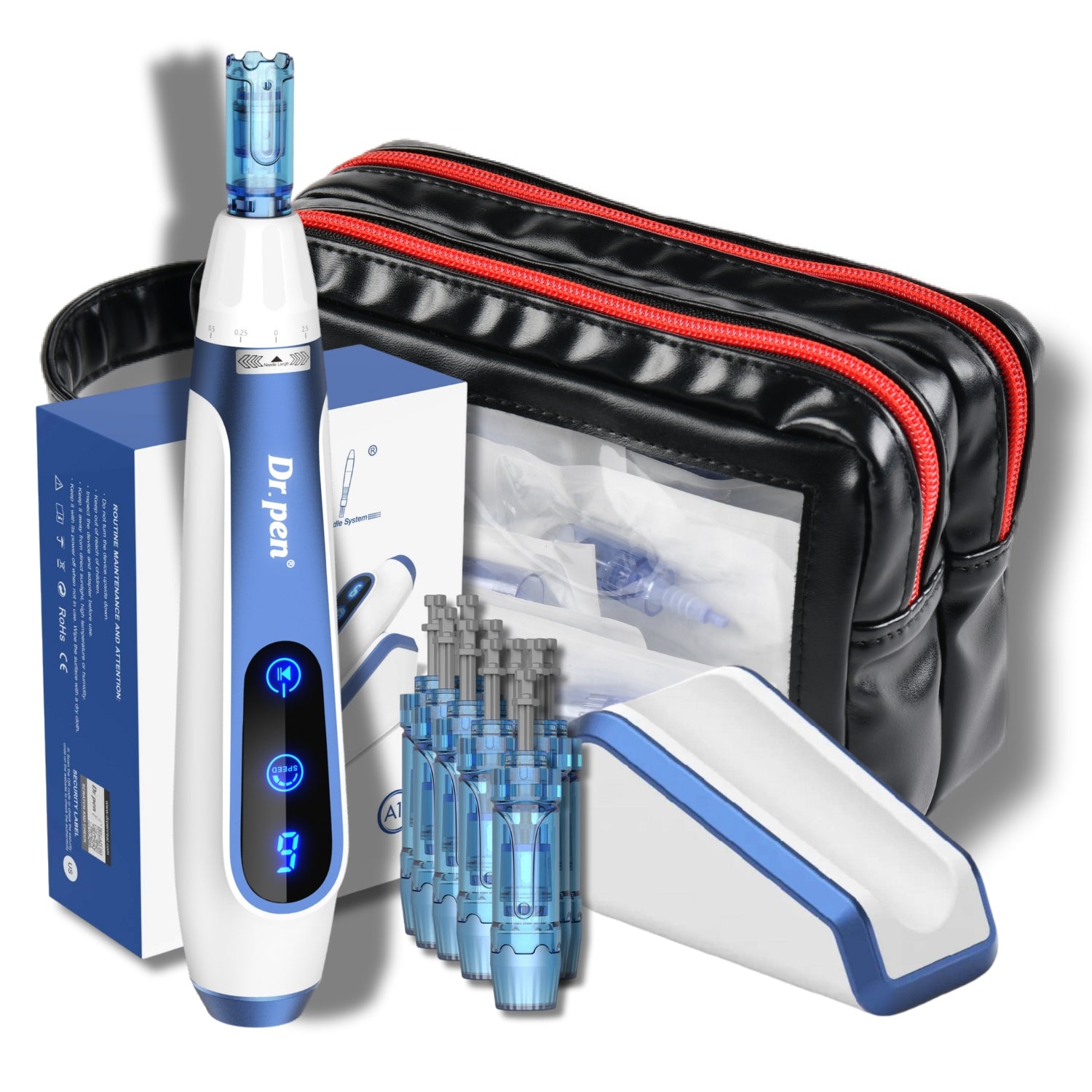 Dr. Pen A11 Pro with 12x 18Pin & 8x NANO-R Cartridges & Black Bag