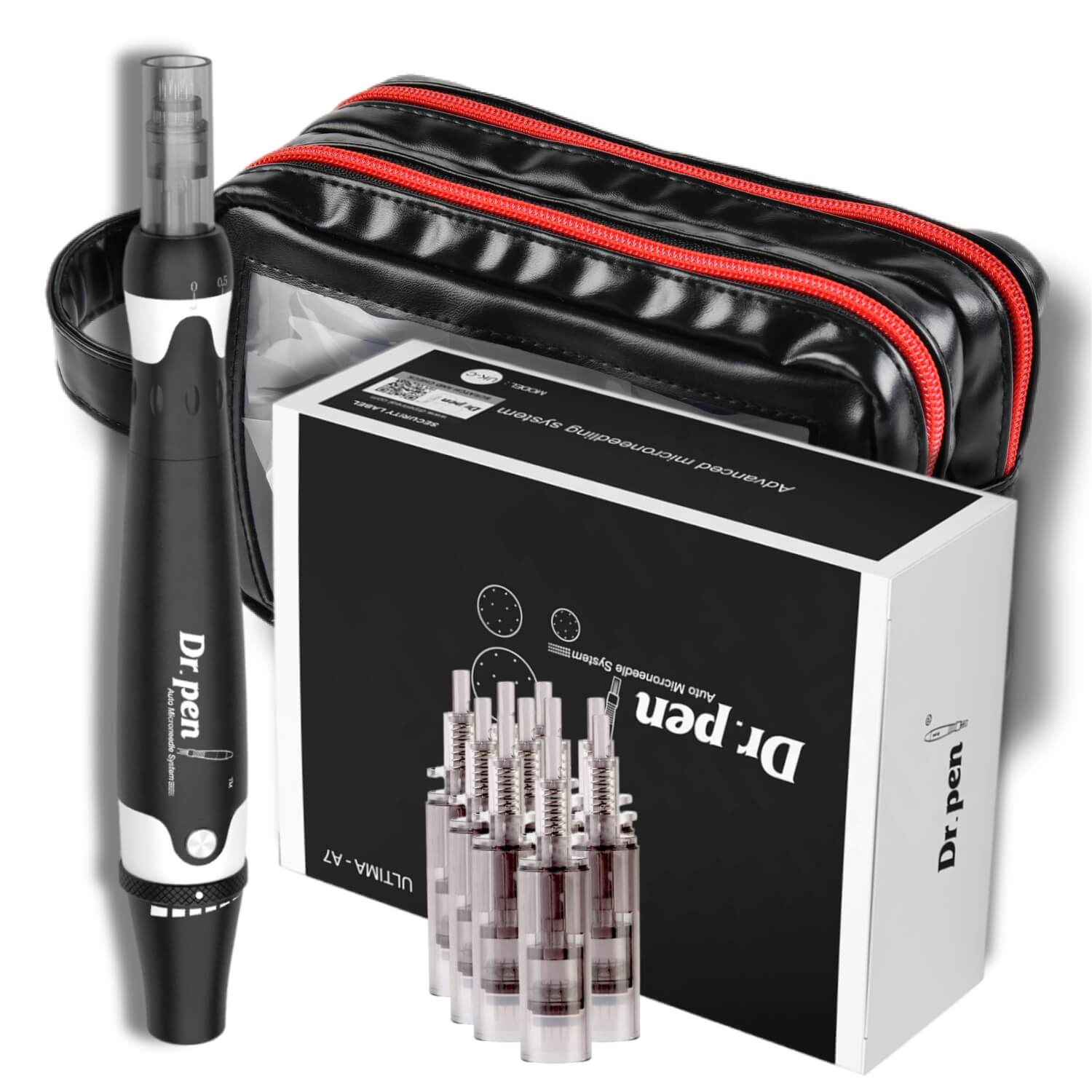 Dr. Pen A7 Pro with 10x 12Pin Cartridges & Black Bag