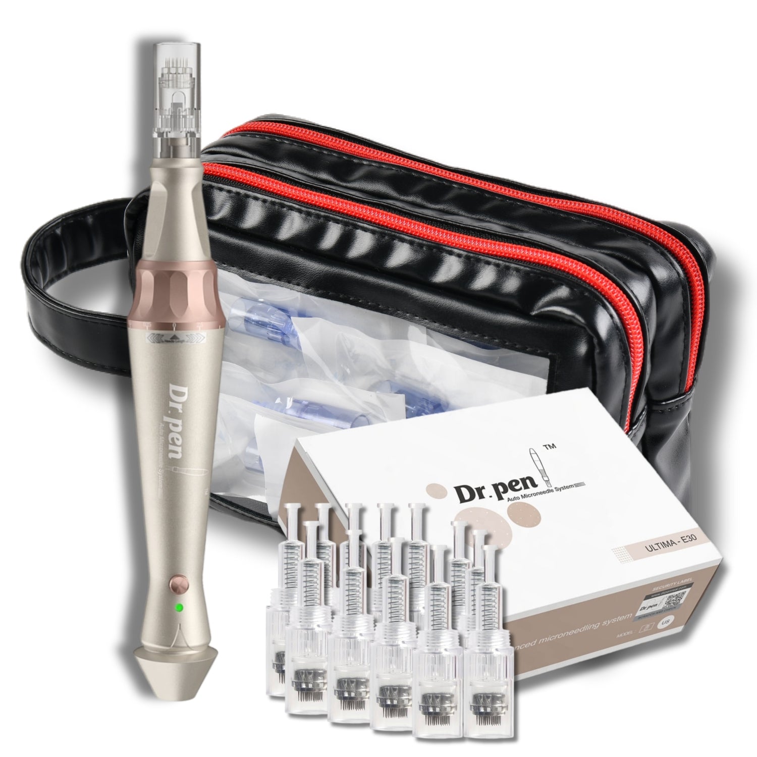 Dr. Pen E30 Pro with 7x 12Pin & 3x 42Pin Cartridges & Black Bag