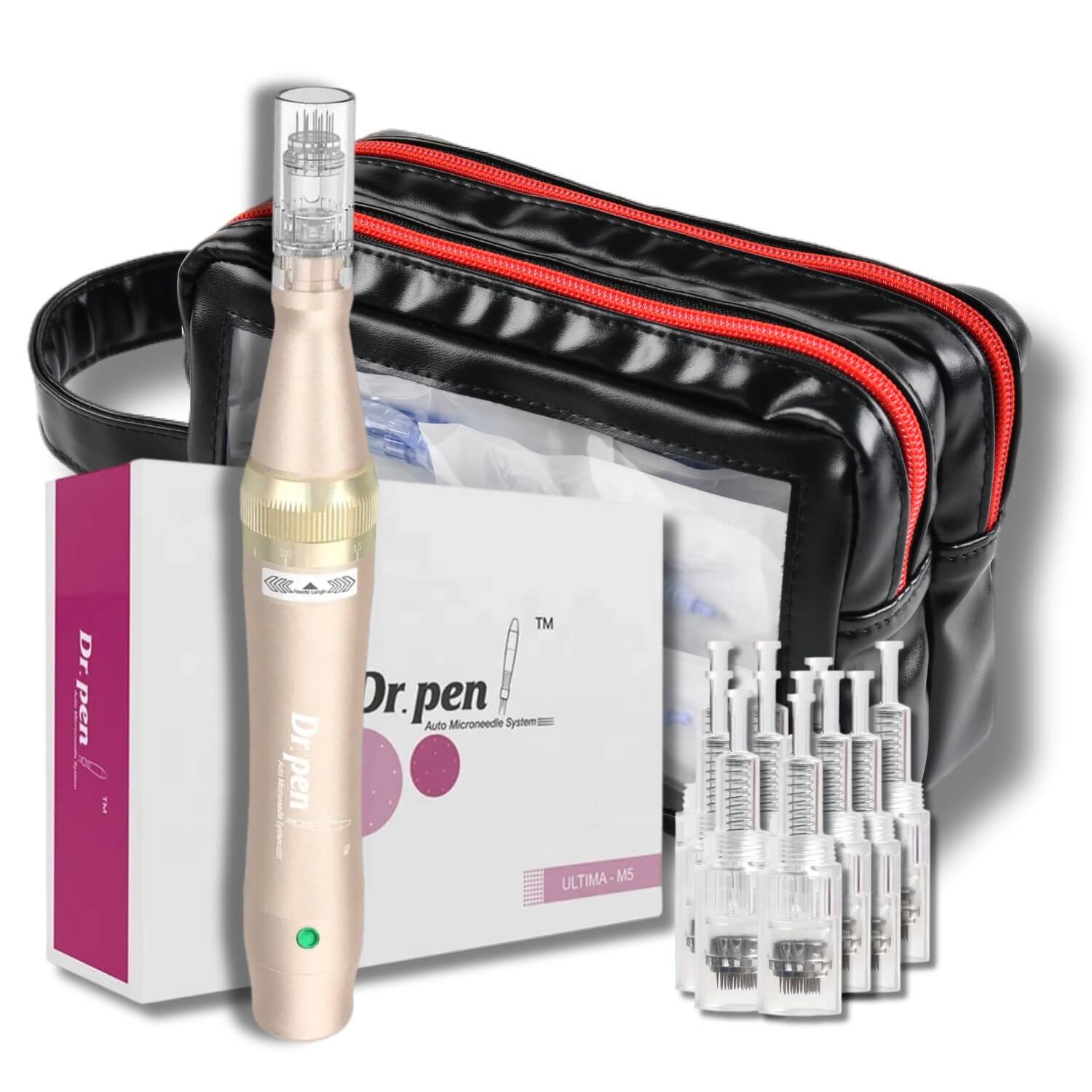 Dr. Pen M5 Pro with 5x 12Pin & 3x 36Pin & 2x NANO-R Cartridges & Black Bag