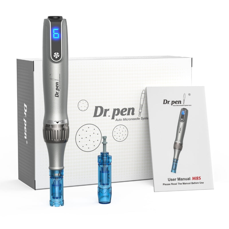 Lápiz inalámbrico Dr. Pen M8S con 2 cartuchos de 18 pines y bolsa negra