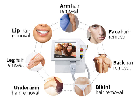 Newest 4 wavelength 755nm 1064nm 808nm 940nm professional ice painless diode laser hair removal machine