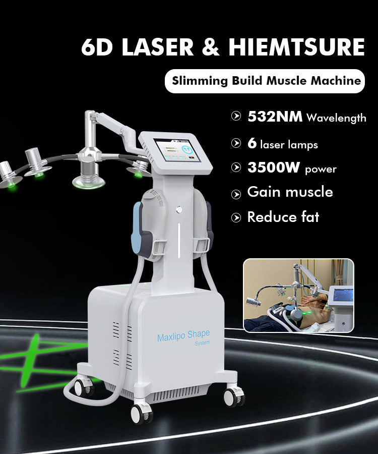6D Lipo Laser 2 in1 EMSculpt в сочетании для похудения тела и наращивания мышечной массы 