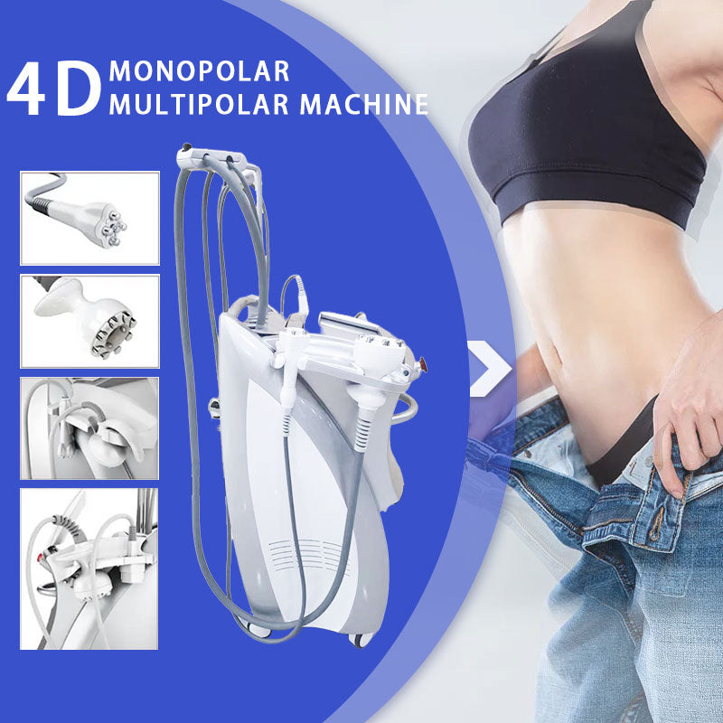 Máquina de radiofrecuencia monopolar 4D: equipo estético para tensar la piel y adelgazar el cuerpo 