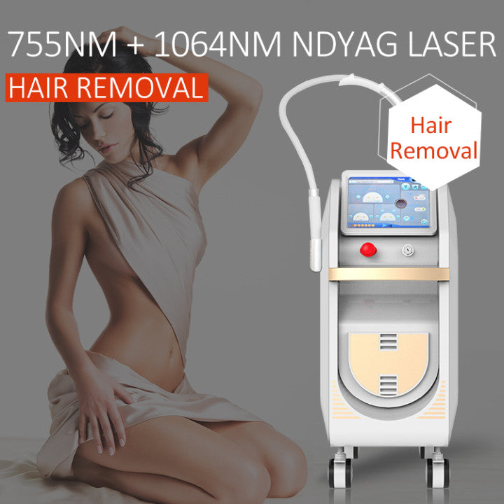 Александритовый лазер 755 Нм Nd Yag с длинным импульсом 1064 Нм для удаления волос 
