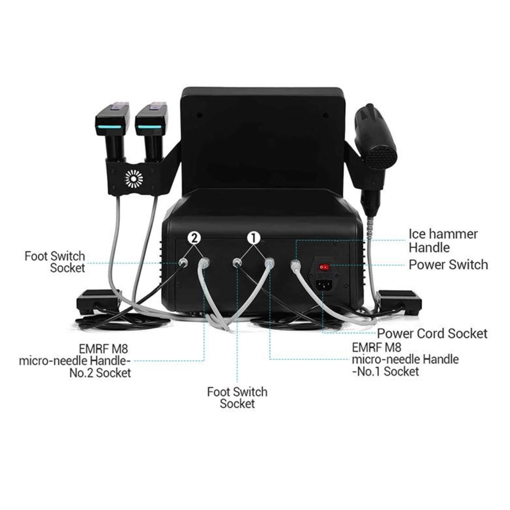 Double Handles Radio Frequency Microneedling Machine with Cryo (Max. 8mm Depth)