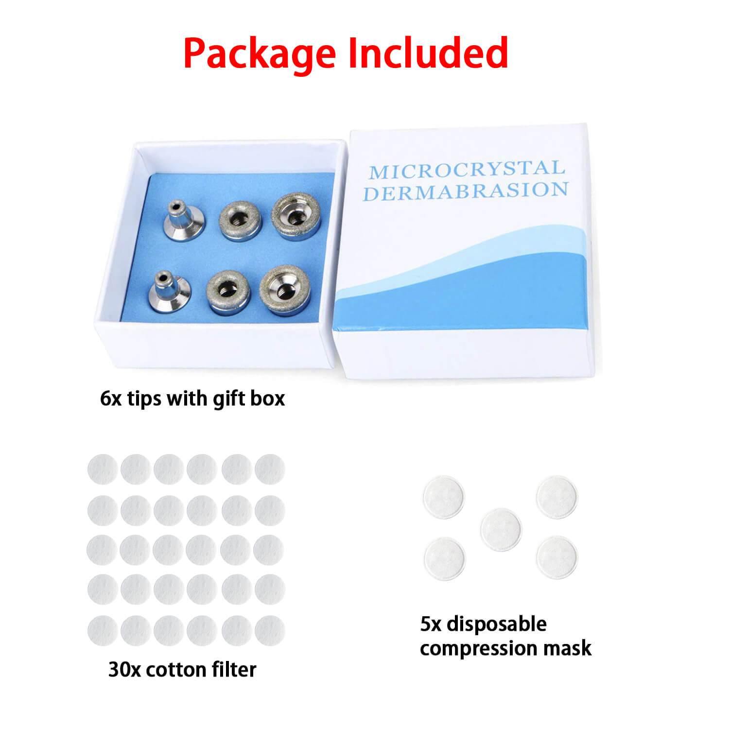 6pcs Dermabrasion Replacement Tips for Microdermabrasion Machine - Lazzybeauty