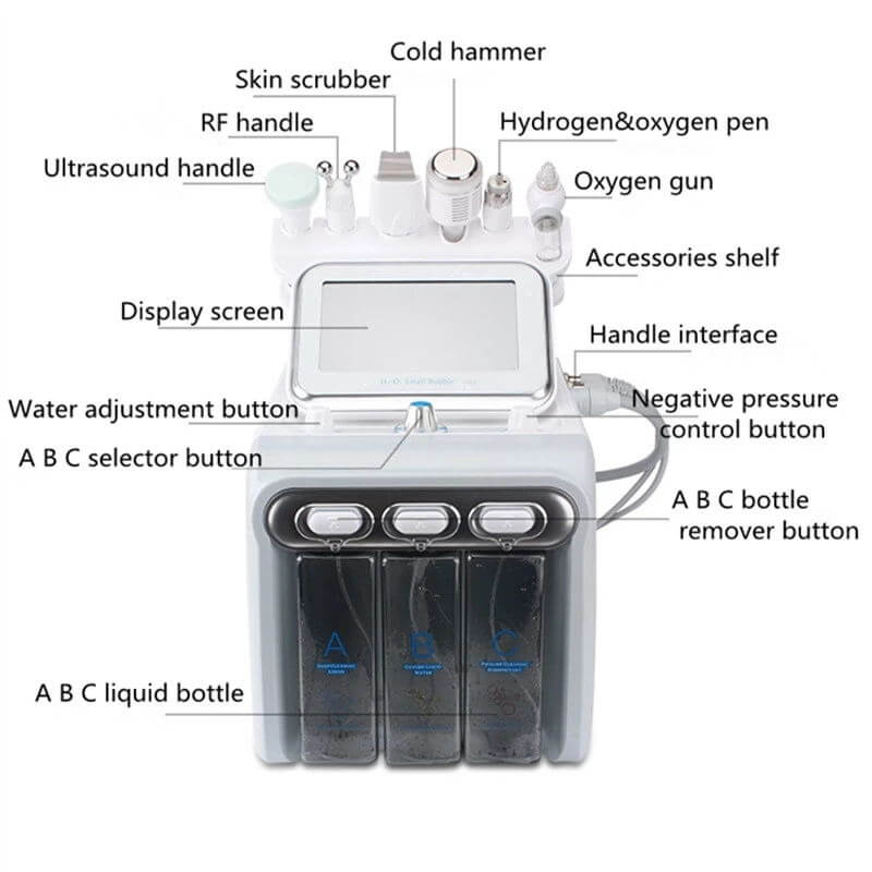 7 In 1 Hydro Dermabrasion Skin Care Water Facial Machine Oxygen Infusion Facial Machine L6