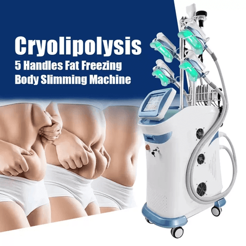 Cryo slimming machine with five 360 degree cooling heads