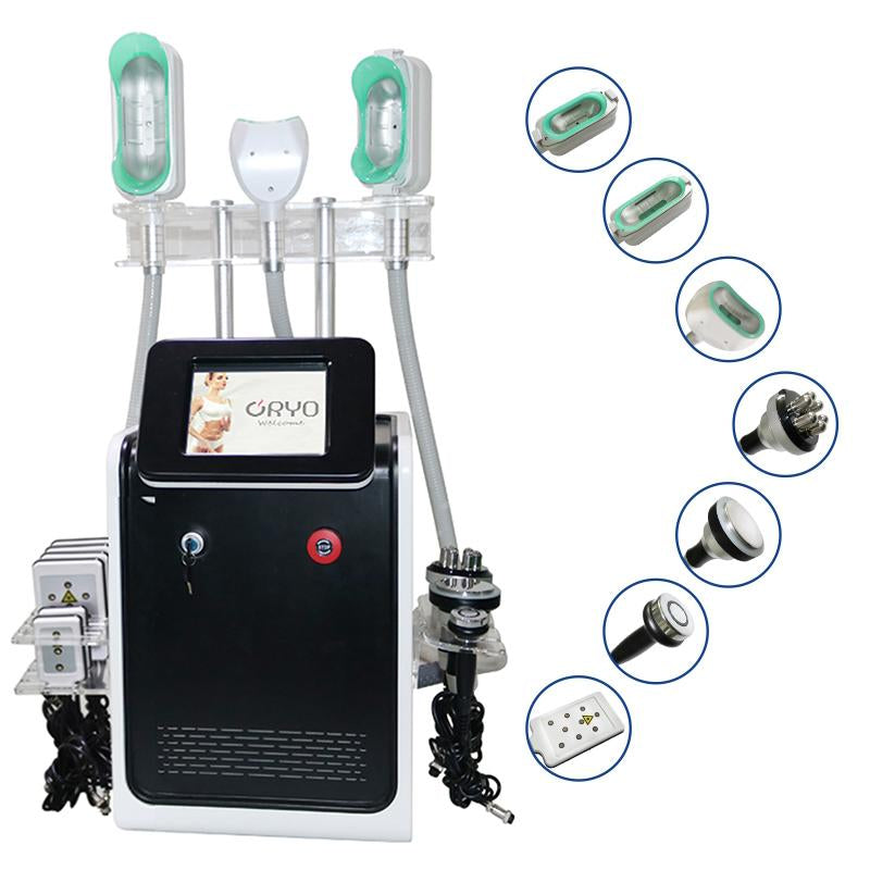 Аппарат для криолиполиза 4 в 1 для похудения с кавитационными радиочастотными липолазерными подушечками