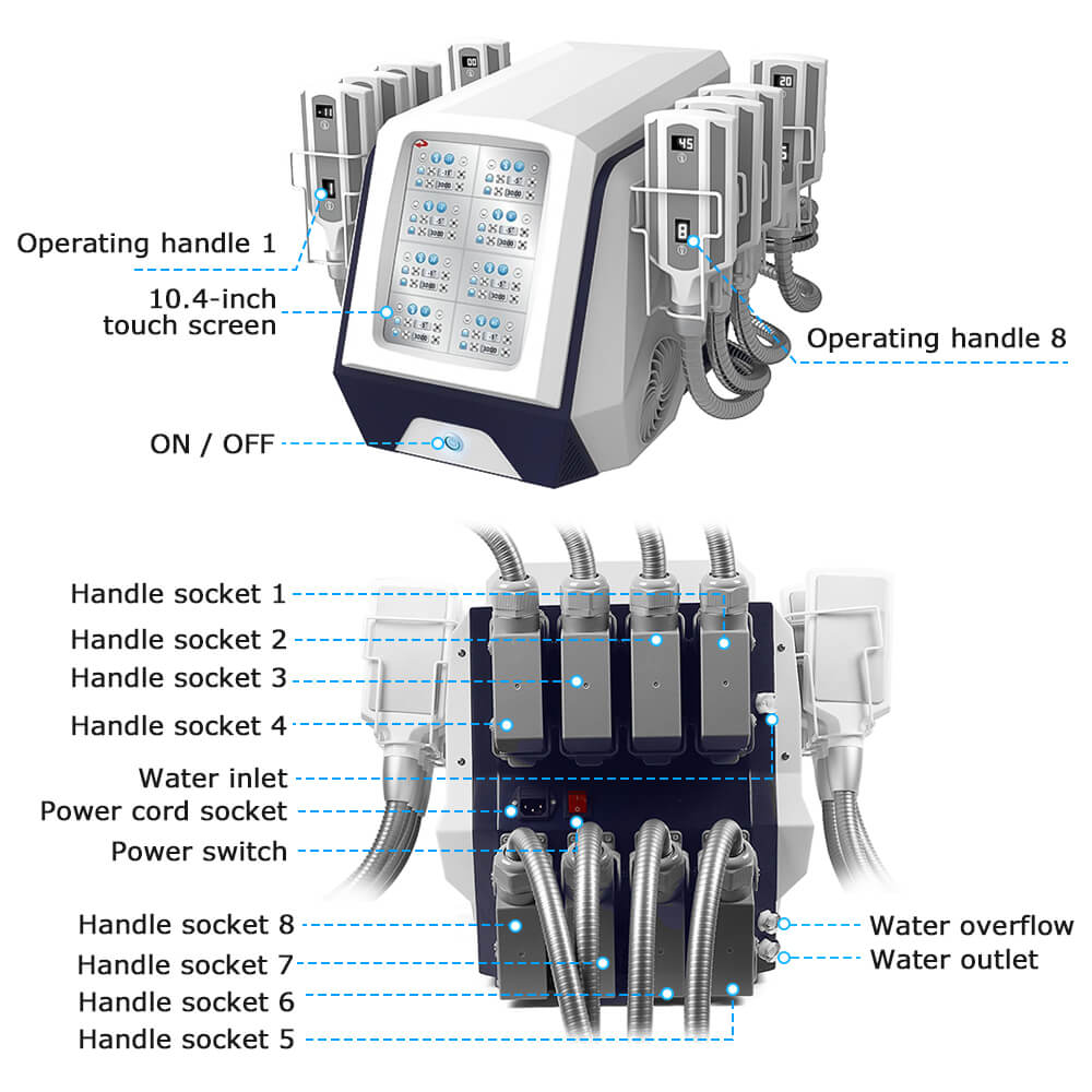 Non Vacuum Cryolipolysis Slimming Machine with Cryo Freezen 8 Plates