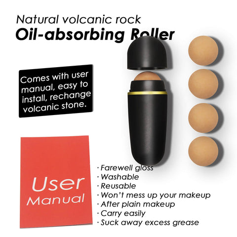 Oil-absorbing Volcanic Roller - Black with 4 Balls